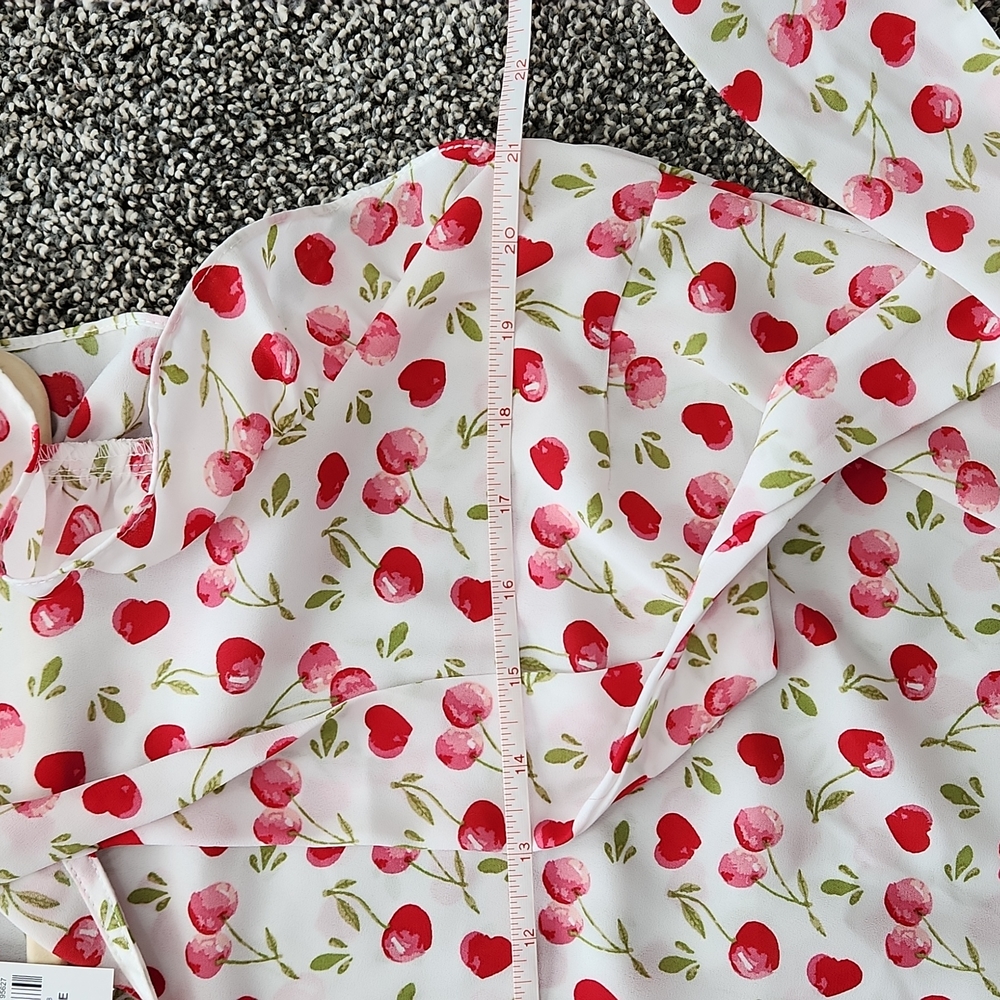 🍒Cherry and Heart Ruffle Blouse - Picture 5 of 6